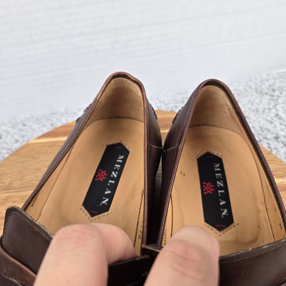 Mezlan Mens 9M Trento Brown Leather Slip On Business Casual Daily Penny Loafer - Picture 11 of 13